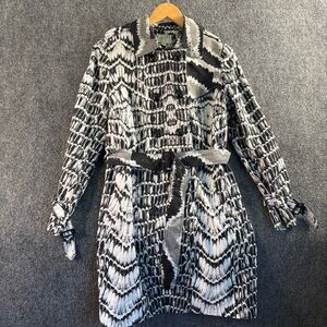 Alberto Makali Black and Gray Trench Coat